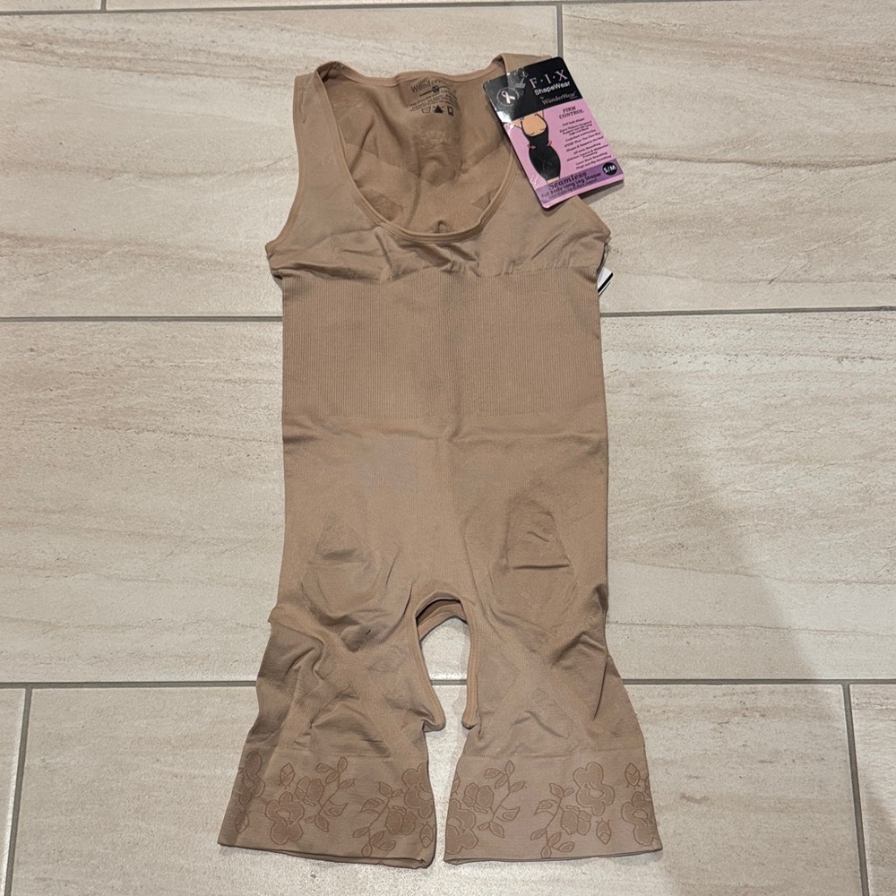 F.I.X. Shapewear by WünderWear Seamless Full Body Long Leg Shaper in taupe S/M